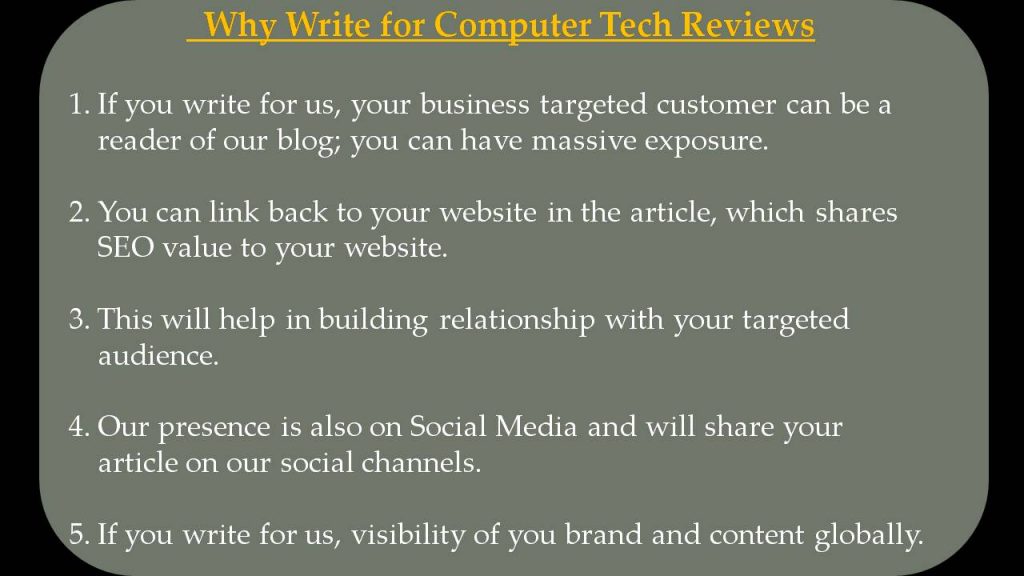 Cloud Computing Write For Us - Why Write for Computer Tech Reviews