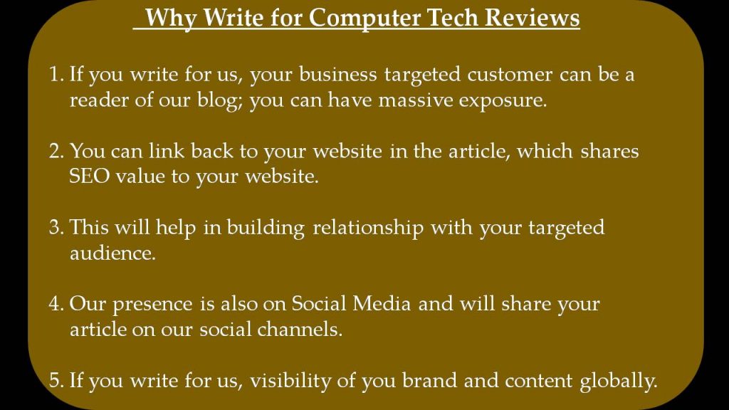 Machine Learning Write For Us - Why Write for Computer Tech Reviews