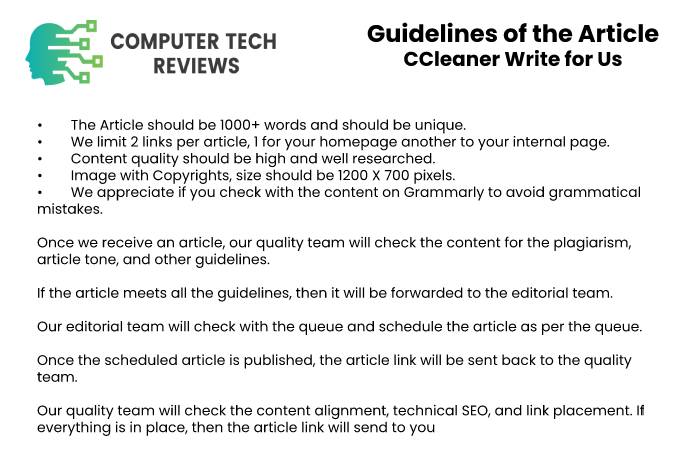 CCleaner - Guidelines of the Article