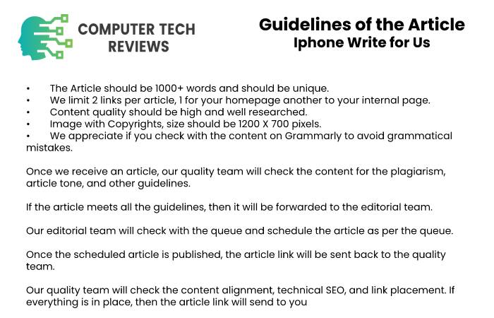 Guidelines of the Article - Iphone Write for Us