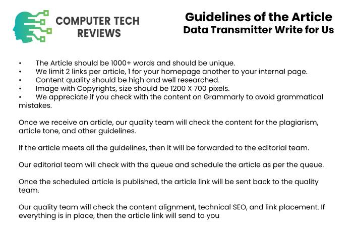 Guidelines of the Article – Data Transmitter Write for Us