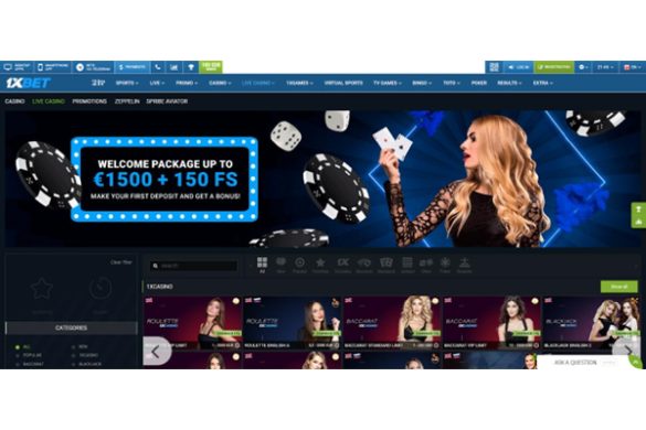 Go to 1xBet and play live casino