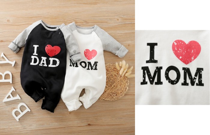 MOM & DAD Printed Long-Sleeve Baby Jumpsuit