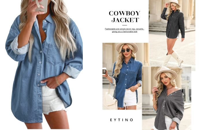 Eytino Denim Shirts for Women