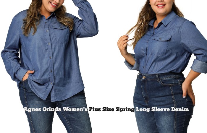 Plus Size Spring Long Sleeve Denim