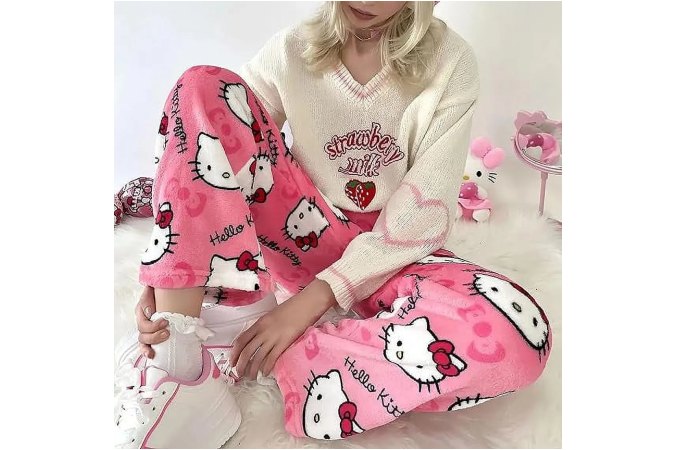 Hello Kitty Pajama Pants Cat All Over Print